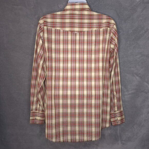 Vintage DEE CEE Pearl Snap Western Plaid Long Sleeve Shirt 16 1/2 Saw Tooth - Picture 4 of 5